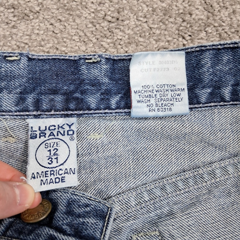 Lucky Brand Vintage Women 12 31 Wide Leg Jeans Blue High Rise Button Fly 80403D5 - Picture 4 of 12